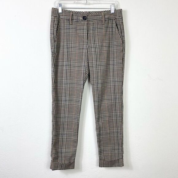 Cabi Down To Earth Plaid Hatter Cropped Cuffed Trouser Pants Size 4 Style #573 - Picture 1 of 7